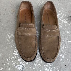 John‎ Varvatos Men’s 9.5 Brown Leather Penny Loafers Made in Italy john varvatos Hand Made In Italy Suede Brown Slip On Men main image 4